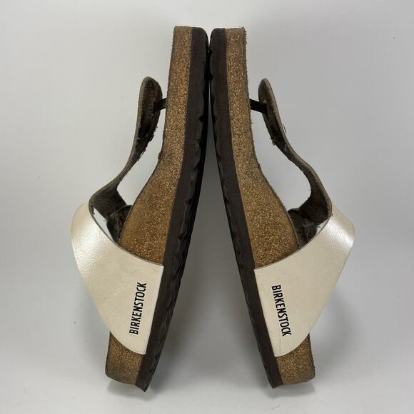Birkenstock Gizeh Sandals Womens Size 41 Size 10-10.5 Beige Pearl Flip Flops - Picture 6 of 9